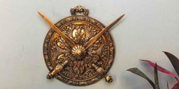 Picture of Golden Maratha Shield with Two Swords | Beautiful Wall Decoration - Decorative.